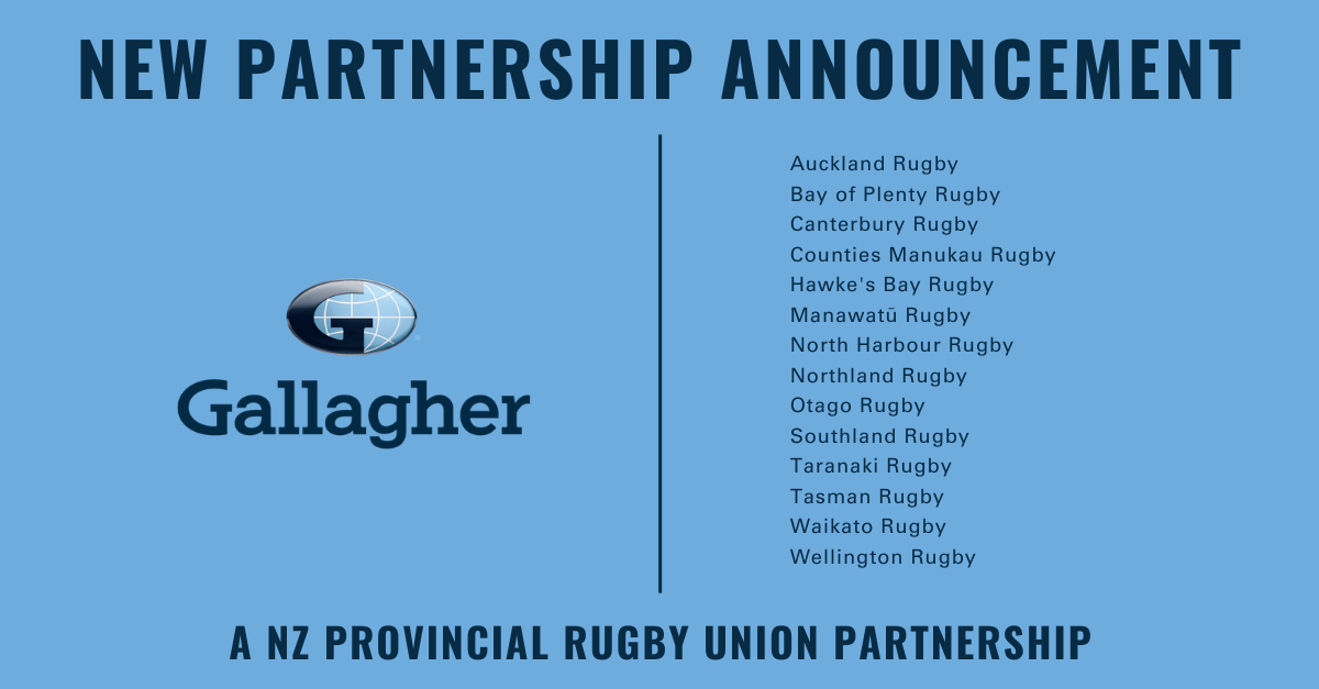 Gallagher Insurance and New Zealand's provincial rugby unions join hands to ignite growth in rugby and business